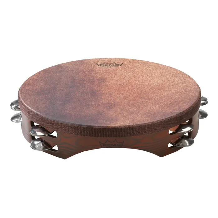 Remo Valencia Tamburello Calabria Tambourine – Pre-Tuned Antique Brown 12″