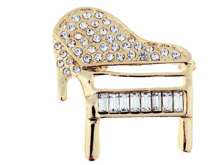 Rhinestone Brooch Large Grand Piano
