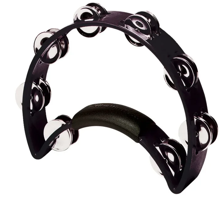 RHYTHM TECH – Original Half Moon Black Tambourine ABS Rim, Professional