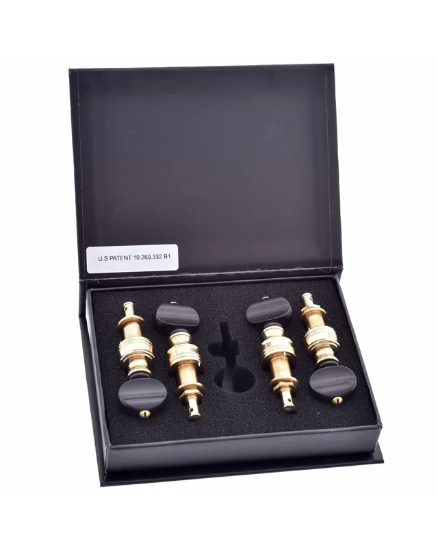 Rickard Cyclone 10:1 Banjo Tuners, Brass/Ebony, Set/4