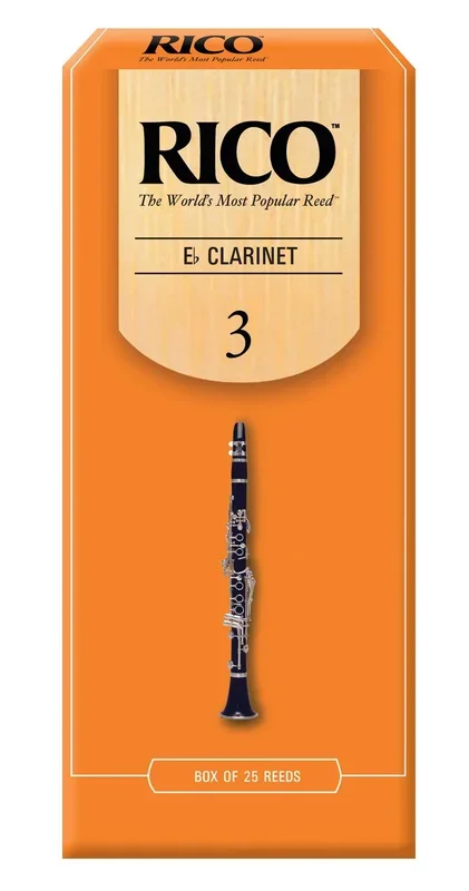 Rico Eb Clarinet Reeds, Strength 3.0, 25-pack