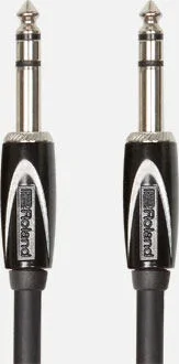 ROLAND RCC-5-TRTR – 5ft TRS to TRS Interconnect Stereo Cable – Professional Black Series, Oxygen-Free Copper Core