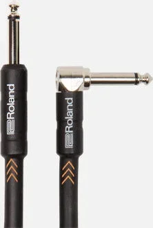 ROLAND RIC-B5A 5ft Instrument Cable – Black Series, Straight to Right-Angle 1/4-inch Connectors, Professional Performance