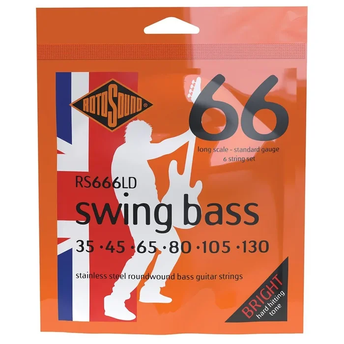 Rotosound RS666LD Swing Bass 6-String Set 35-130 Stainless Steel Roundwound