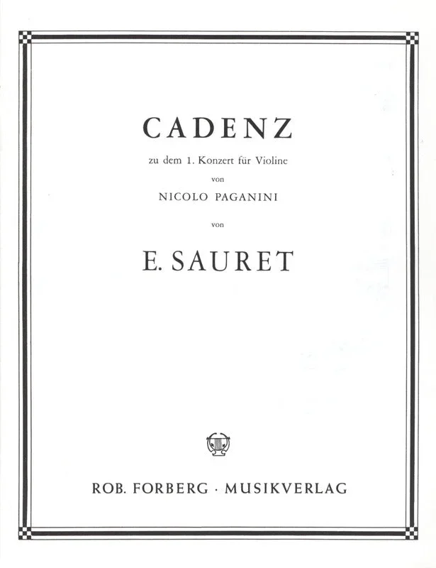 Sauret: Cadenza for Paganini’s Violin Concerto No. 1