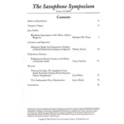 Saxophone Symposium Volume 30 (2005) – Journal
