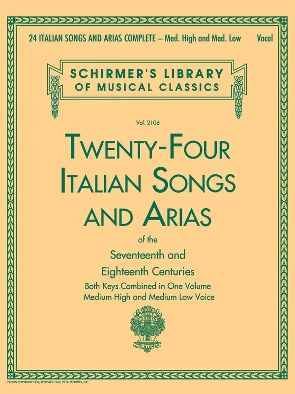 Schirmer – 24 Italian Songs And Arias Complete