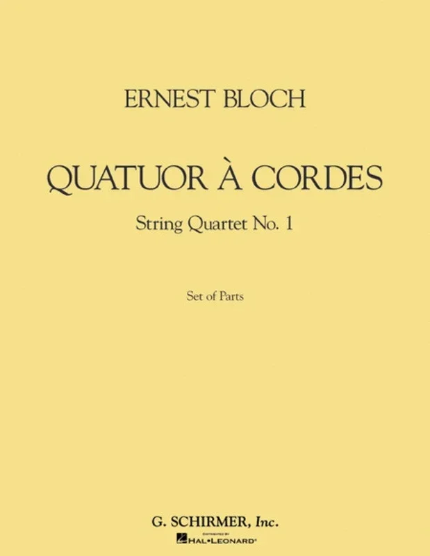 Schirmer – Bloch – Quator A Cordes String Quartet No 1 Parts