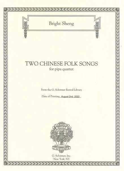 Sheng: Two Chinese Folk Songs