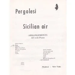 Sicilian Air – Woodwind Duet and Piano