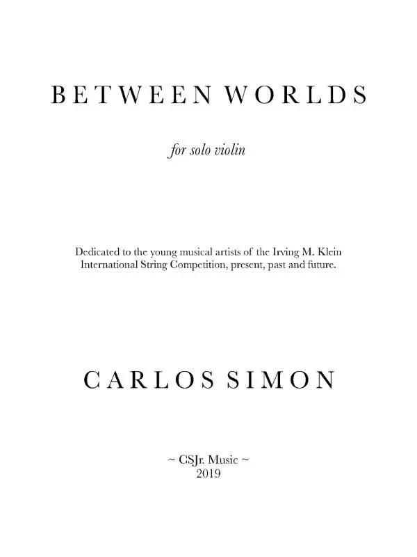Simon: Between Worlds (Version for Violin)