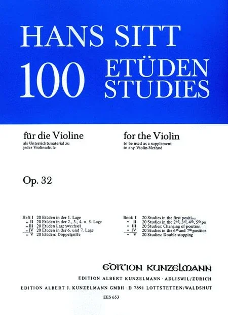 Sitt: 100 Studies, Op. 32 – Book 4