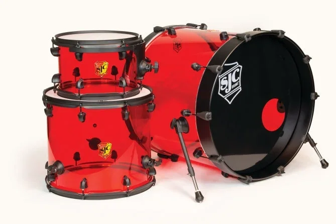 SJC Josh Dun Signature ‘Torch’ 12/16/22 Red Acrylic Drum Set Kit