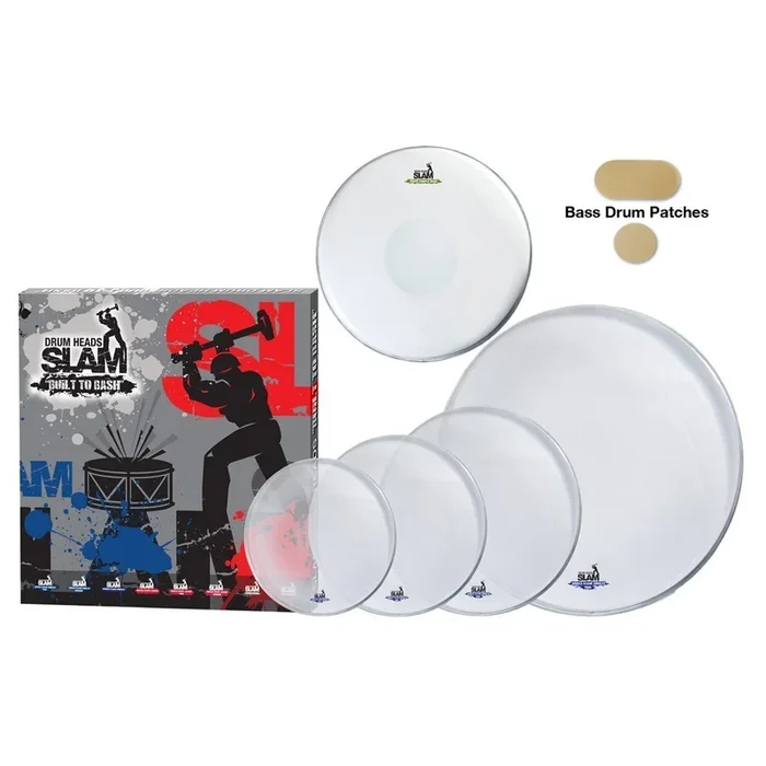 Slam Single Ply Clear Drum Head Pack 10″T/12″T/14″T/14″S/20″BD