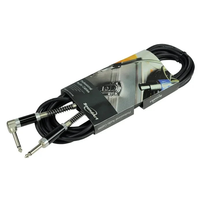 SoundArt 6m Guitar / Instrument Cable with Jack to Angled Jack Plugs