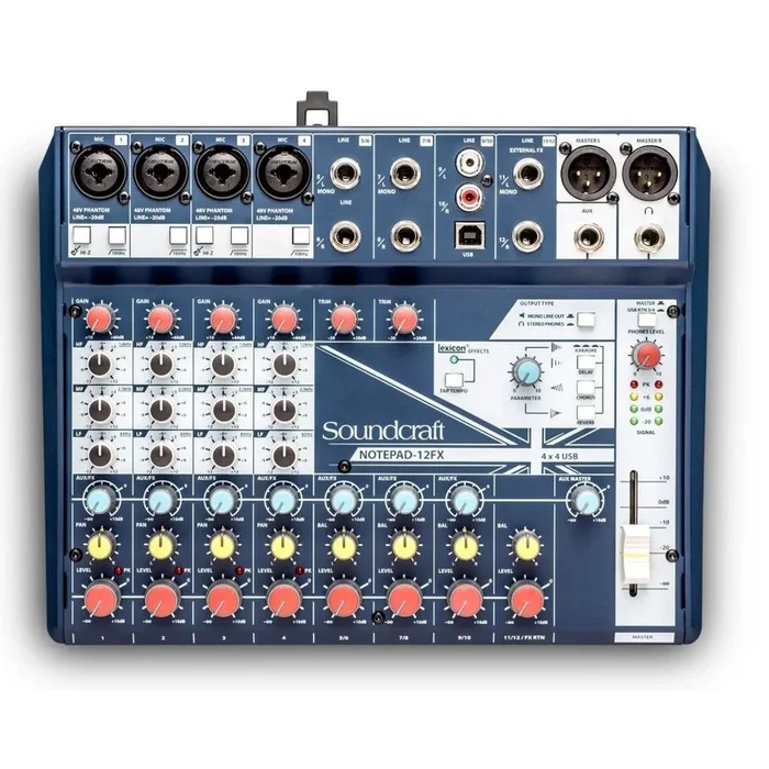 Soundcraft Notepad-12FX Mixer with USB I/O, 12 Channels, Lexicon Effects for Music & Podcasting