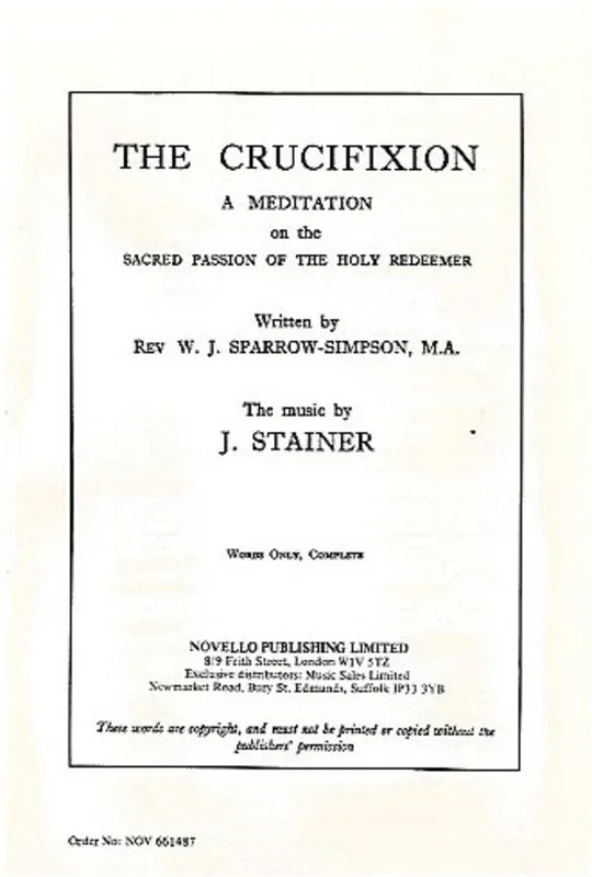 Stainer Crucifixion Words (Set 50)