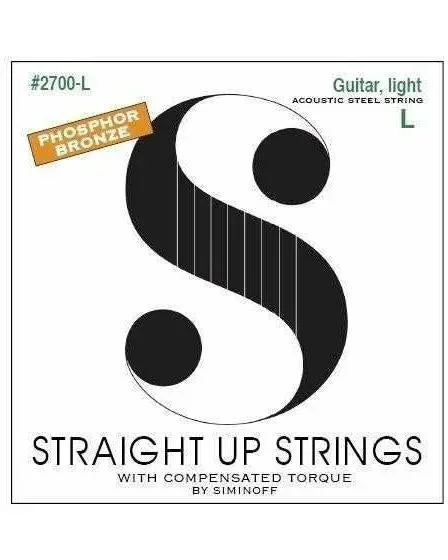Straight Up 2700-L Phosphor Bronze Light Gauge Acoustic Guitar Strings by Siminoff