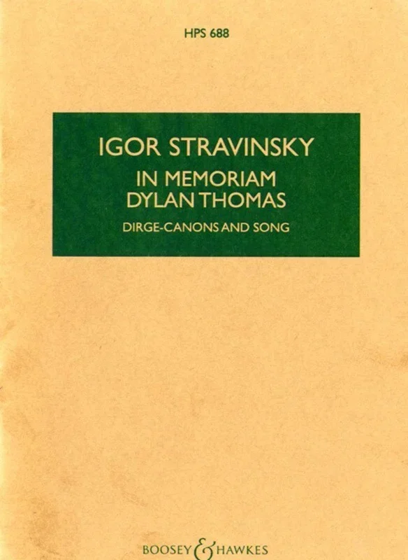 Stravinsky – In Memoriam Dylan Thomas Study Score Book
