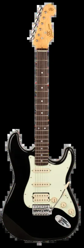 SX VES62HB Electric Guitar with HSS Configuration in Black