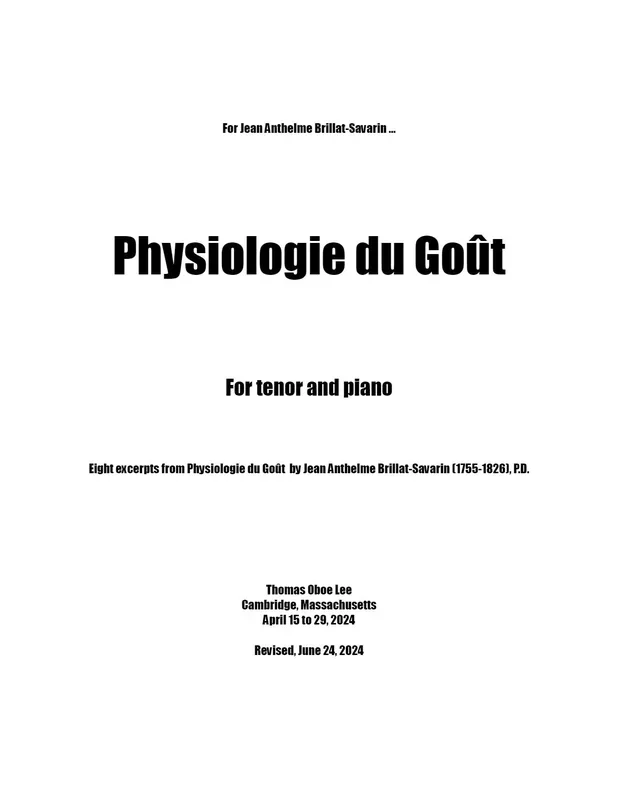 T.O. Lee: Physiologie Du Goût