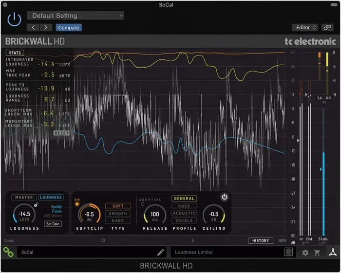 TC Electronic Brickwall HD-DT Mastering Brickwall Limiter Plug-In with Hardware Interface