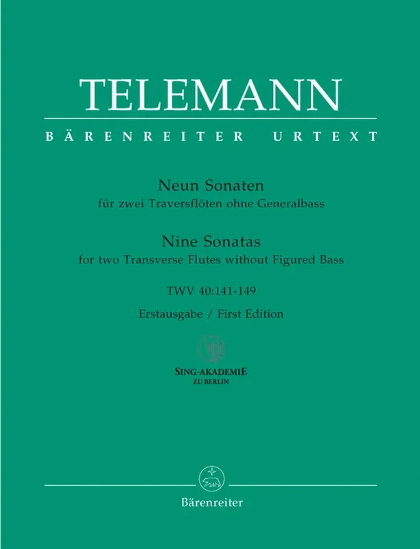 Telemann: Nine Sonatas for 2 Flutes (TWV 40:141-149)