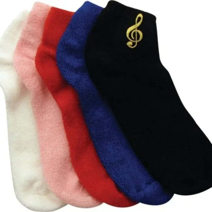 Terry Socks G Clef White