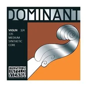 Thomastik-Infeld Dominant Violin String Set – 135 Synthetic Core with Wound E – 3/4 Scale Medium Tension