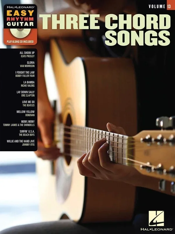 Three Chord Songs Easy Rhythm Guitar Book/CD V13 (Softcover Book/CD)