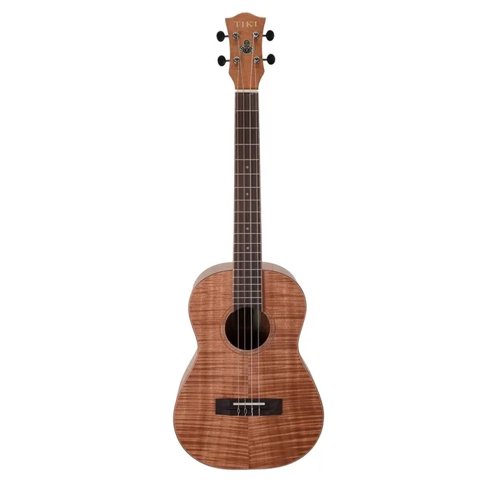 Tiki ‘2 Series’ Mahogany Flame Top Baritone Ukulele with Gig Bag (Natural Satin)