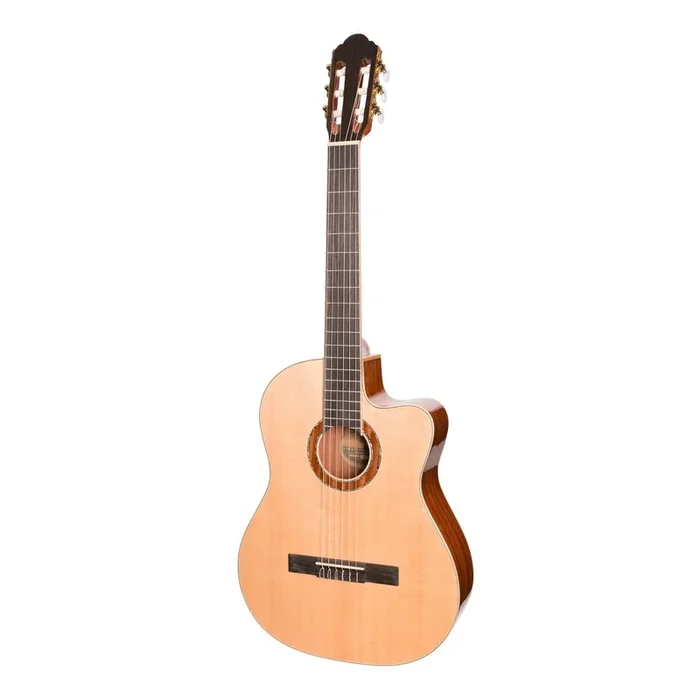 Timberidge ‘1 Series’ Solid Spruce Top Classical Cutaway Acoustic-Electric Guitar (Natural Gloss)