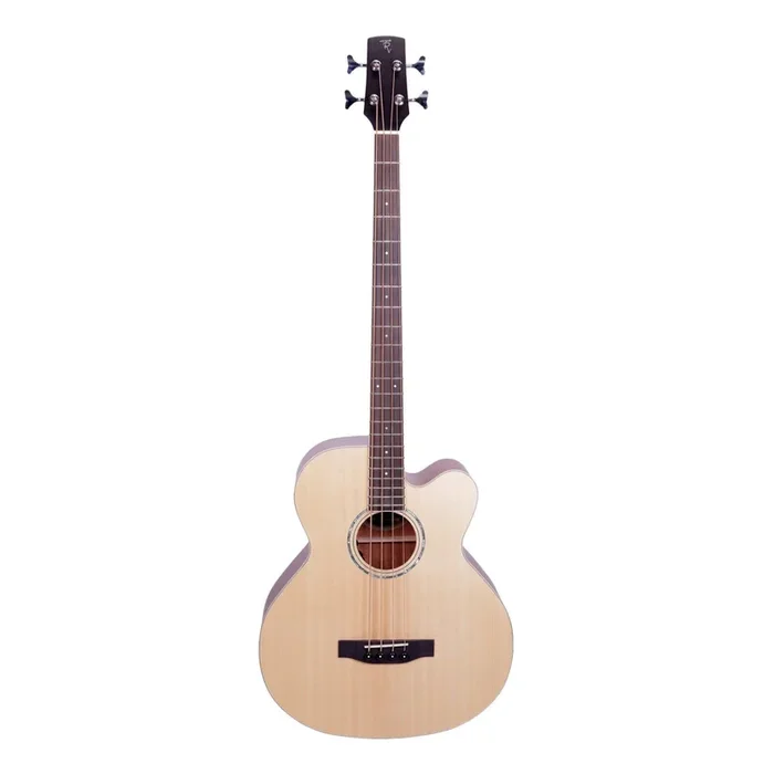 Timberidge ‘1 Series’ Spruce Solid Top & Mahogany Solid Back Acoustic-Electric Cutaway Bass Guitar (Natural Satin)