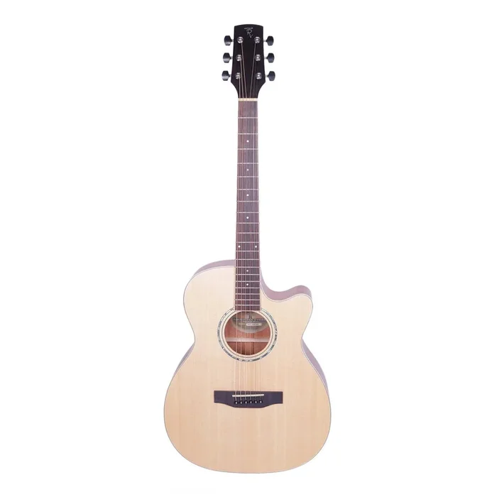 Timberidge ‘1 Series’ Spruce Solid Top & Mahogany Solid Back Acoustic-Electric Small Body Cutaway Guitar (Natural Satin)