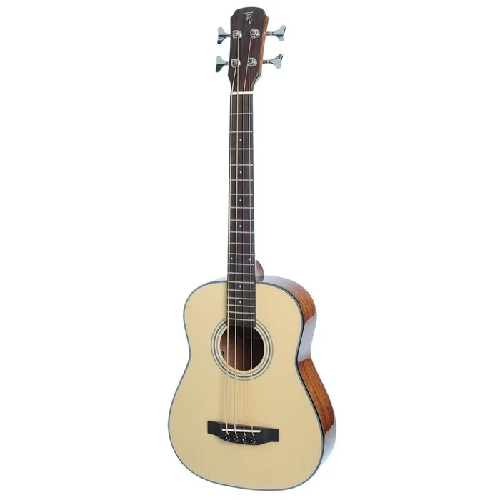 Timberidge ‘TR Series’ Spruce Solid Top Acoustic-Electric Bass Travel Guitar with Gig Bag (Natural Gloss)