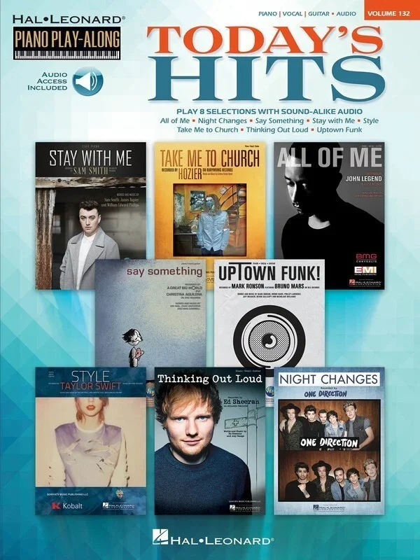 Todays Hits Piano Play Along V132 Book/Online Audio (Softcover Book/Online Audio