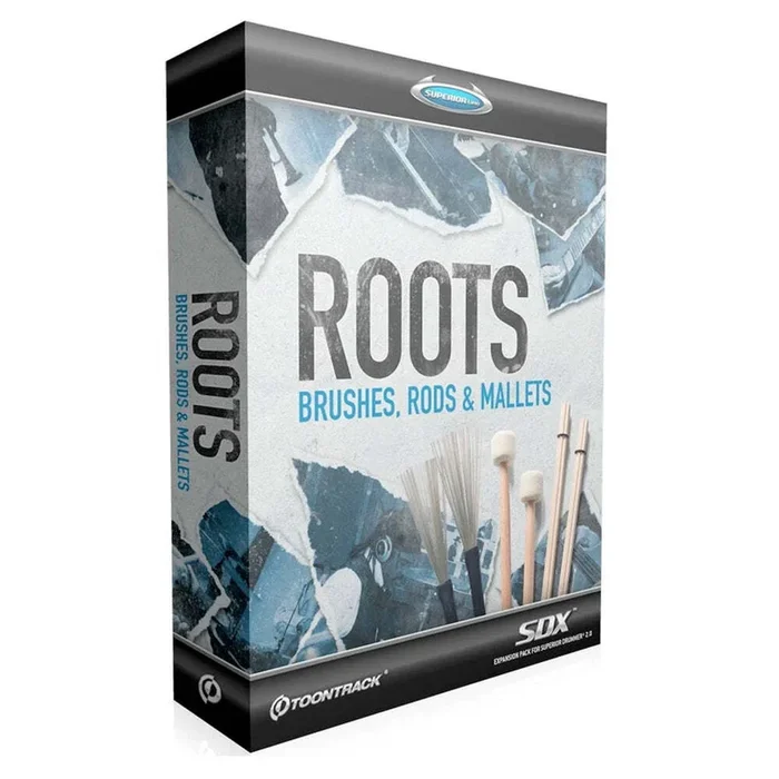 Toontrack Roots SDX, Brushes, Rods & Mallets – Superior Drummer Sound Expansion (Software Serial Number)