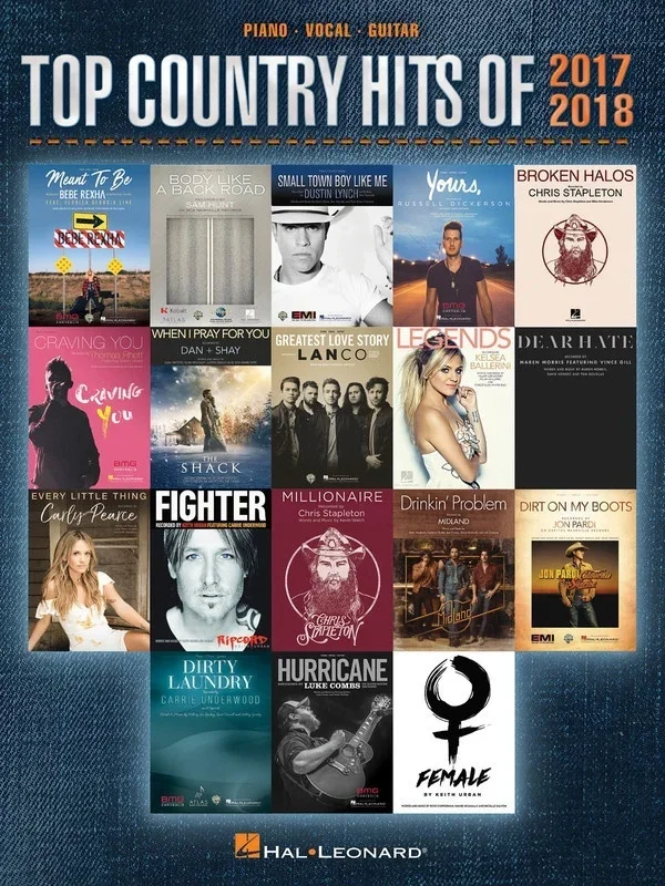 Top Country Hits Of 2017-2018 PVG (Softcover Book)
