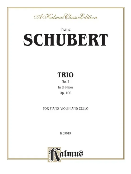 Trio No 2 E Flat Op 100 Violin/Vc/Piano