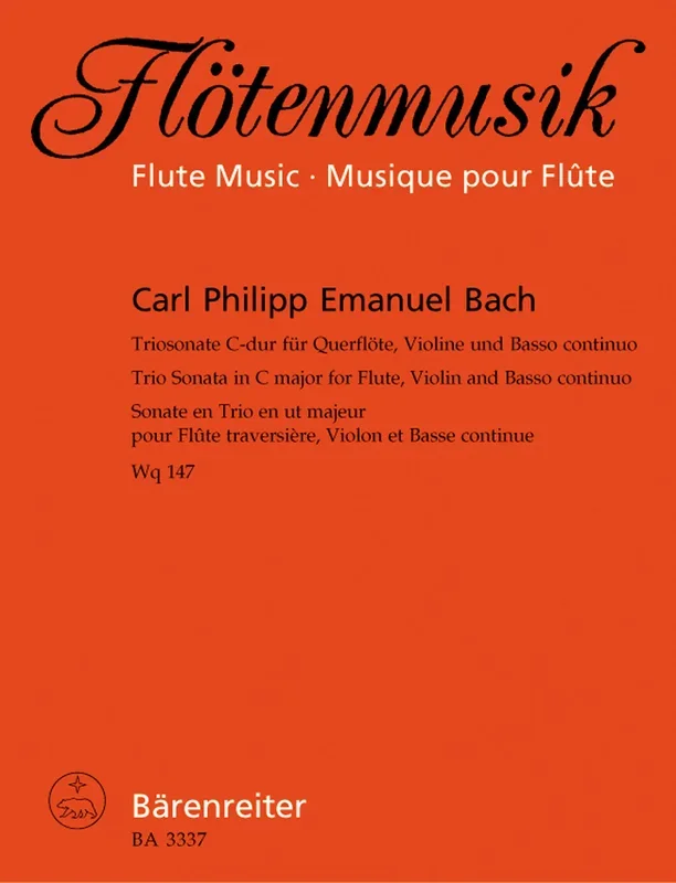 Triosonate Für Flöte, Violine Und Basso Continuo C-Dur Wq 147