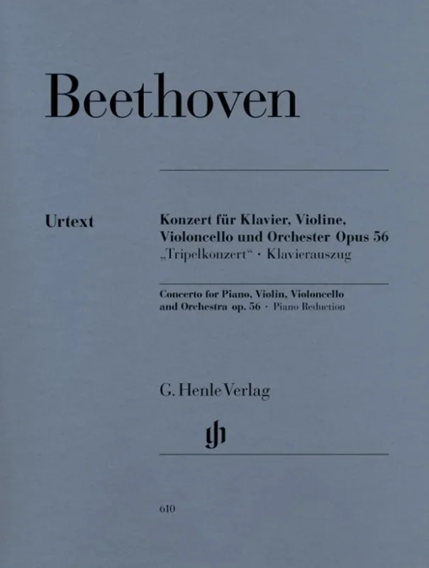 Triple Concerto Op 56 C Piano Violin Vc (Music Score/Parts) Book