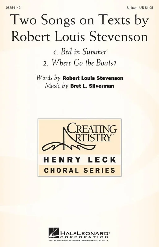 Two Songs On Texts By Rl Stevenson Unison (Octavo)