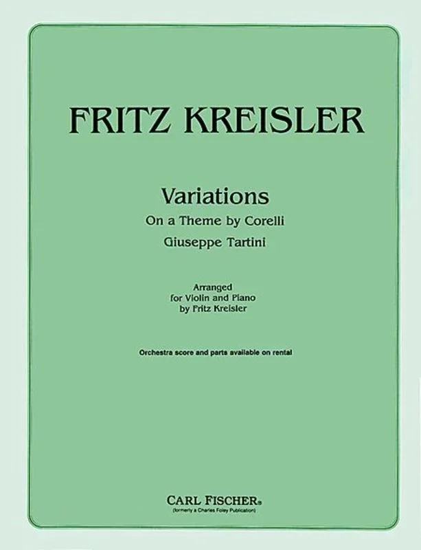 Variations On A Theme By Corelli Violin Piano (Softcover Book)