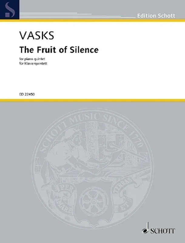 Vasks – The Fruit Of Silence Piano Quintet Score/Parts Book