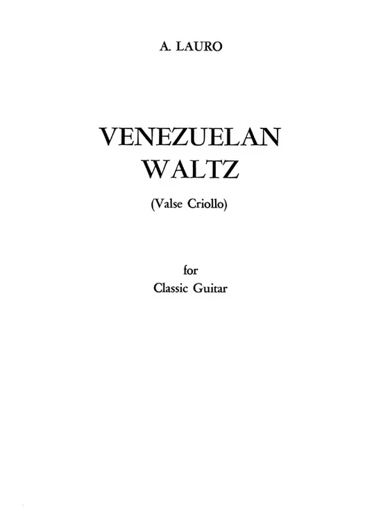 Venezuelan Waltz Valso Criollo Guitar Solo