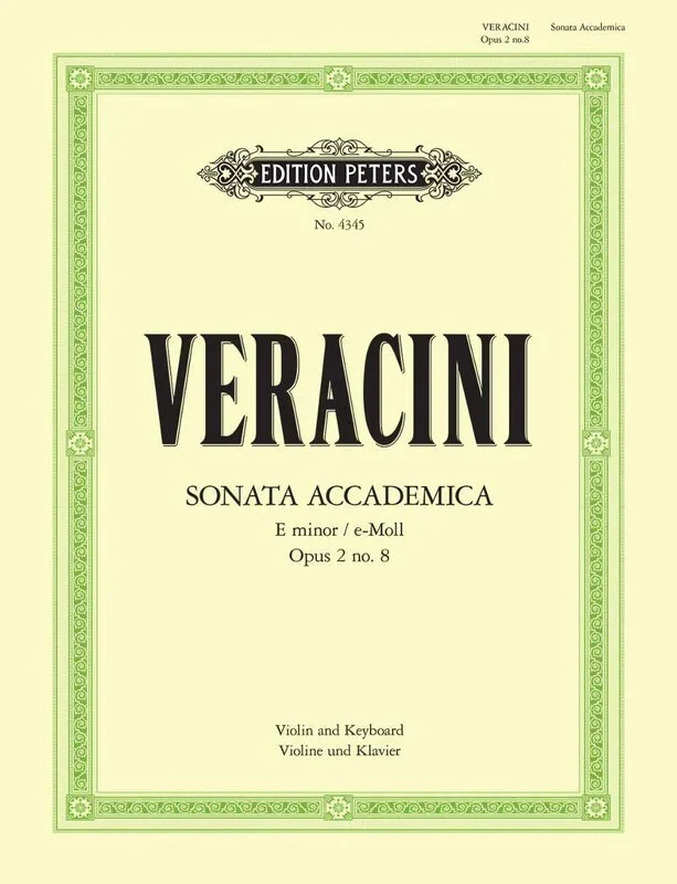 Veracini – Sonata Accademica E Min Op 2 No 8 Violin/Piano (Softcover Book)