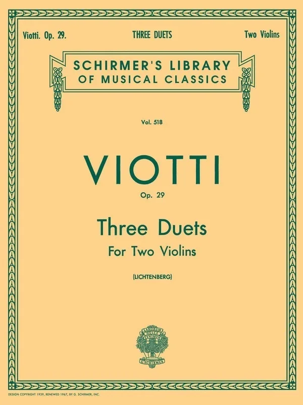 Viotti 3 Duets Op 29 Lib.518 2 Violins