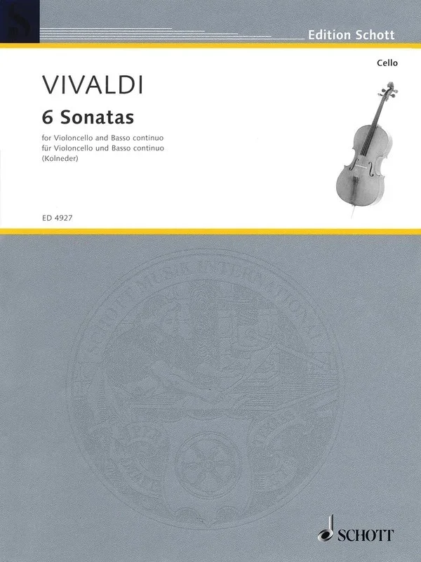 Vivaldi – 6 Sonatas Cello/Piano Ed Kolneder (Softcover Book)