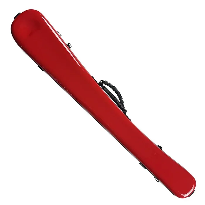 Vivo Bass Bow Case for 2 German/French Bows – Polycarbonate – Cherry Red