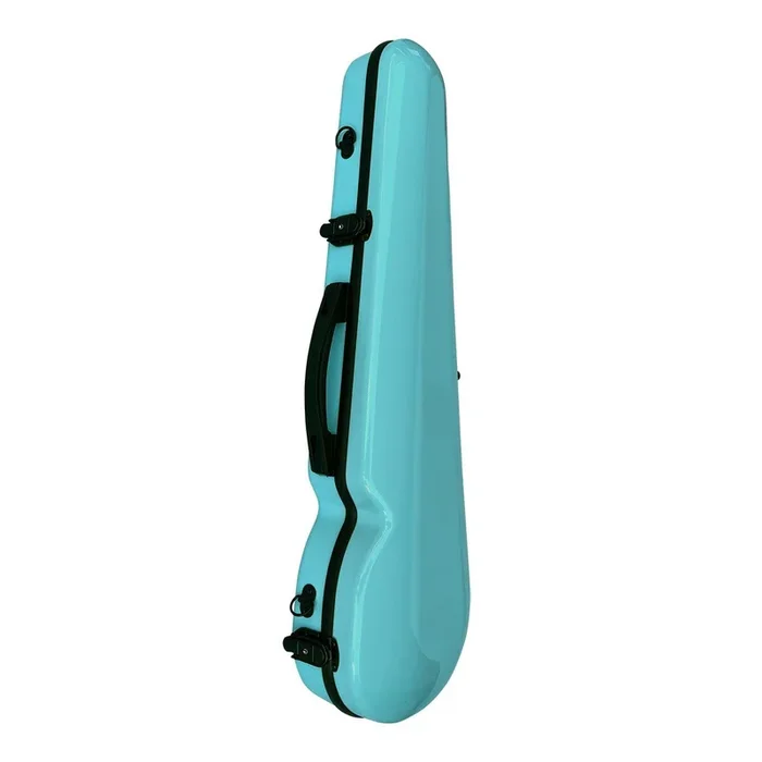 VIVO Shaped Case Aqua Blue for 4/4 Violin / 14″ Viola with Backpack Straps